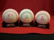 RAWLINGS FATHERS (1) & MOTHERS DAY (2) PINK RIBBON & PROTOTYPE BASEBALLS - RARE!