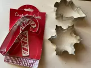 Lot of 3 Ann Clark Christmas Cookie Cutters Candy Cane Snowflake Tree NOS