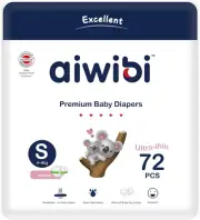 Nappies Size 2 (4-8Kg), 72 Count, Series Light Feather Premium Nappy, Ultra-Soft