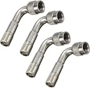 4X Tyre Valve Extension Adaptor Motorcycle Car Tire Stem Extender 90 Degree Angle, 750014444