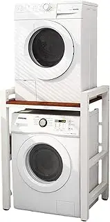 Adjustable Height Dryer Stand, Portable Washing Machine Storage Shelf for Washing Machine and Tumble Dryer Max Load 300Kg Over Washing Machine Storage Rack Unit White