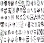 Temporary Tattoos, 72 Sheets Fake Tattoos Stickers, Fake Body Arm Chest Shoulder