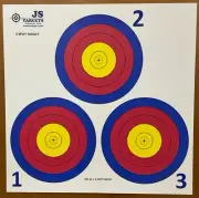 (20 PACK) Vegas 3 Spot Archery Targets on Heavy White Paper, 17" x 17"