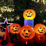 5Pcs Led Light up Balloon Latex Pumpkin