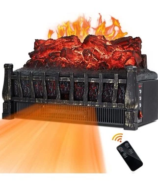 LIFEPLUS Electric Fireplace Log Set Heater 21 Inch with Remote