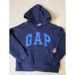 ✨GAP✨男童/女童 經典LOGO 深藍色刷毛口袋帽T S(120CM)