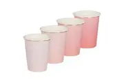 Ombre Pink & Rose Gold Paper Cups 8 Pack