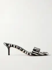[Aeyde] Aeyde - Ilvy Zebra-print Pony Hair Mules - Zebra print - IT38 IT 38 Animal print