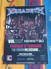 MEGADETH - 2014 Australia Tour - MELBOURNE - Laminated Tour Poster