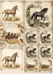 Clydesdale Decoupage Rice Paper For Ornament-Wood Art Collage A4 1 Sheet