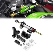 Motorcycle Steering Stabilizer Damper Mounting Bracket Kit Fit for Kawasaki Ninja 400 2018-2024 Ninja 500 2024-2025 Accessories (Silver-Bracket)