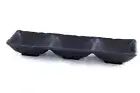 Korean BBQ 3-Compartment Divided Section Melamine Soy Sauce Dish Plates Black