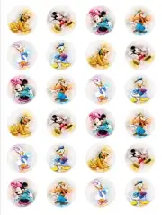 24 Mickey Mouse & Friends Edible Wafer Paper Cupcake Toppers Decoration PRE-CUT