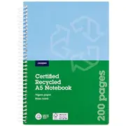J.Burrows A5 Recycled Spiral Notebook 200 Page