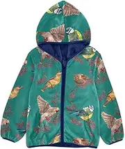 [Caihoyu] Girls Sherpa Lined Zip Up Jacket Girl Outerwear Jacket