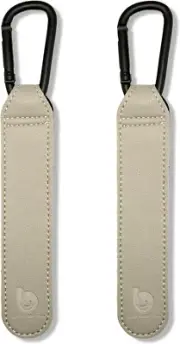 SMILEYBUBBLYBABY™ Universal Stroller Clips X2| Soft Vegan Leather Pram Hooks|...