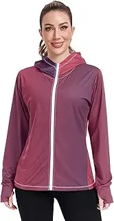 [Caihoyu] Plain Hoodie with Thumb Holes Rash Guard Shirts UPF 50+ Protection Lightweight Sweatshirt for Hiking Outdoor, Multicolor23, Medium