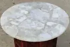 15" Unique White Quartz Side Table Top Conference Counter Desk Furniture & Decor