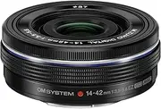 [OM SYSTEM] M.Zuiko Digital 14-42 mm F3.5-5.6 EZ Lens, Standard Zoom, Suitable for All MFT Cameras (Olympus OM-D and Pen Models, Panasonic G-Series), Black