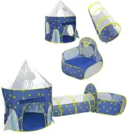 3 in 1 Sky Style Large Play Tent Crawling Tunnels and Ball Pit Set for Toddlers