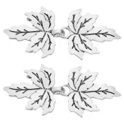 Cloak Clasp, 2 Pairs Sew on Fasteners Hooks and Eyes Clasps(Silver Tone)