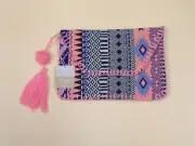 Cynthia Rowley New Aztec Pink & Black Clutch/Purse