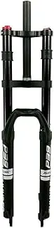 Downhill Mountain Bike Suspension Fork 26 27.5 29 Inch Travel 160mm MTB Air Fork Double Shoulder Front Fork 1-1/8 Straight Tube with Lockout (Color : Silver, Size : 27.5inch)