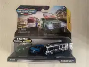 MICRO MACHINES MICRO CITY #6 RARE SILVER CHROME CHASE BUS and 2 Others