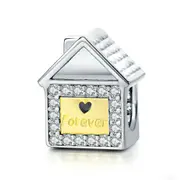 Love House Forever Family Beads Geometric Charm Silver plating Charms Fit Bracelet & Bangle