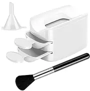 Dip Powder Recycling Tray, Recycling Case with Cleaning Brush, Nail Decoration Products, Women Hand Tools, Glitter Saver Container Holder, Manicure Tools for Women, Men