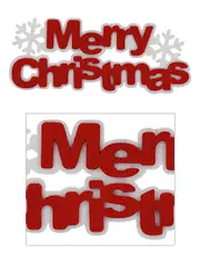 Felt Merry Christmas With Snowflakes Motif Hanging Display Decoration - 30cm