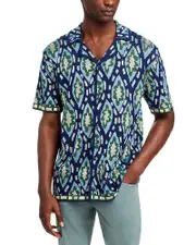 Scotch & Soda Geo Jacquard Knit Regular Fit Button Down Camp Shirt