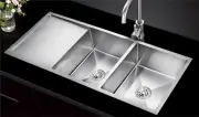 304 STAINLESS STEEL DOUBLE BOWL UNDERMOUNT KITCHEN SINK 1150mm
