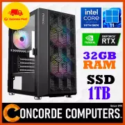 Intel 14th Gen i7 i5 i3 32G DDR5 1TB SSD NVIDIA Desktop PC Win11 Gaming Computer