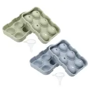 6x2 Inch Ice Ball Maker,Set of 2 Round Ice Tray for Cocktails(Green,Blue)