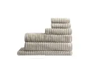 6pc Canningvale Alessia Cotton Bamboo Soft Quick Drying Rib Towel Set Latte