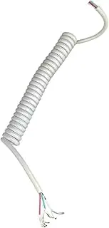 Spring Power Cord, Coiled Extension Cord, 4 Core White Spring Cable 3mm OD Spring Cable Car Telescopic Spring Wire Spring Wire DIY Cable Spiral Extension