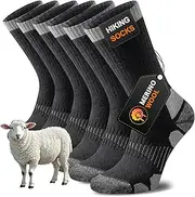 [Niorasen] Merino Hiking Socks Men Women Thermal Socks Outdoor Socks Trekking Socks Merino Wool Warm Winter Socks Sports Socks Running Socks Breathable Anti-Blisters 3 Pairs