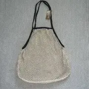 Urban Outfitters UO Colorblock Black & Cream Mesh Market Tote Bag Sold Out Stock