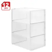 12pcs Foldable Plastic Transparent Shoe Box Stackable Storage Clear Organizer