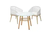 Livsip Outdoor Dining Set Table Lounge Chairs 3 Piece