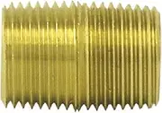112-C Brass Close Nipple (, 3/8" Pipe Thread, Pack of 10)
