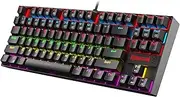Redragon K552 60% Mechanical Gaming Keyboard Compact 87 Key Mechanical Computer Keyboard KUMARA USB Wired Cherry MX Red Equivalent Switches for Windows PC Gamers (Black RGB Backlit)