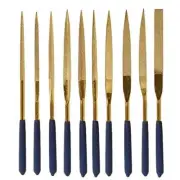 YAKAMOZ 10Pcs Titanium Diamond File Set Fine Round Needle Files Triangular