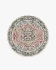 185' Round | Machine Washable Runner Rug | Kid & Pet Friendly | Indoor Rug | Kamran Cayenne Red Rug | Ruggable