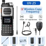 BAOFENG UV-25 WALKIE TALKIE LONG RANGE TRI-POWER TWO WAY RADIO 771 ANTENNA&CABLE