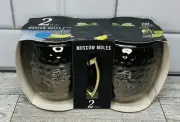 Moscow Mules 2pk Black Hammered Stainless Steel 20oz Cups Mugs New