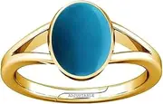 [Divya Shakti] 10.25-10.50 Carat Turquoise Feroza Gemstone Panchdhatu Adjustable Ring for Mens & Womens