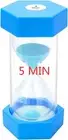 Hourglass Timer 5 Minutes: Plastic Sand Clock 5 Minutes, Large Blue Sand Watch 5