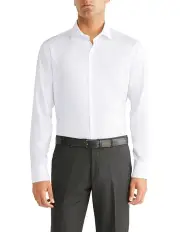 [Van Heusen] Slim Textured Dobby Shirt in White